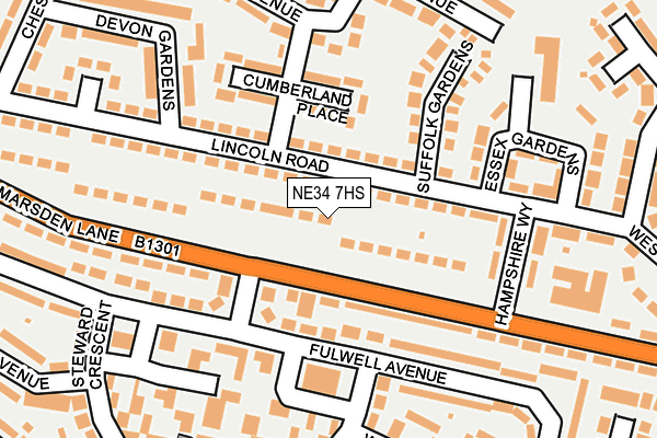 NE34 7HS map - OS OpenMap – Local (Ordnance Survey)
