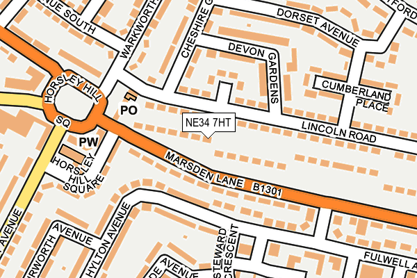 NE34 7HT map - OS OpenMap – Local (Ordnance Survey)