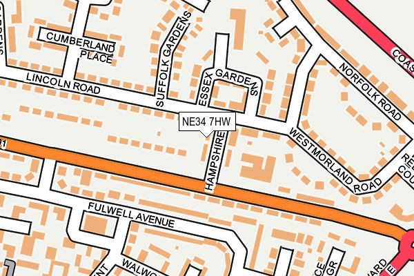 NE34 7HW map - OS OpenMap – Local (Ordnance Survey)