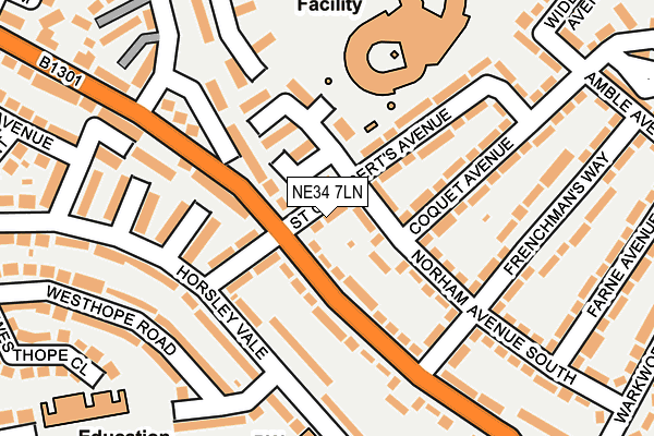 NE34 7LN map - OS OpenMap – Local (Ordnance Survey)