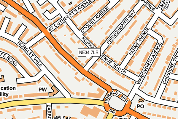NE34 7LR map - OS OpenMap – Local (Ordnance Survey)