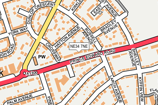 NE34 7NE map - OS OpenMap – Local (Ordnance Survey)