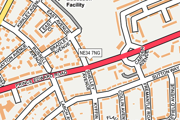 NE34 7NG map - OS OpenMap – Local (Ordnance Survey)