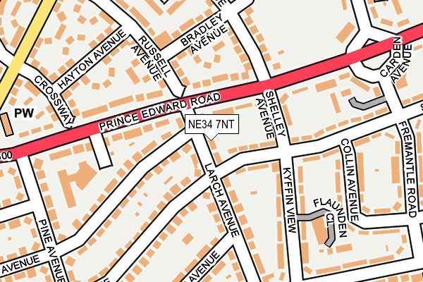 NE34 7NT map - OS OpenMap – Local (Ordnance Survey)