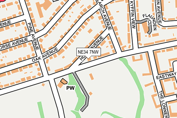 NE34 7NW map - OS OpenMap – Local (Ordnance Survey)