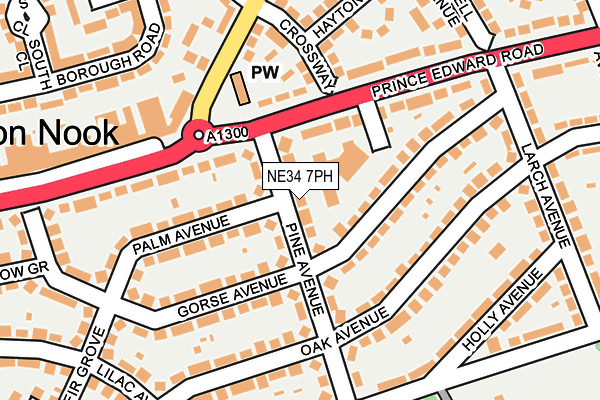 NE34 7PH map - OS OpenMap – Local (Ordnance Survey)