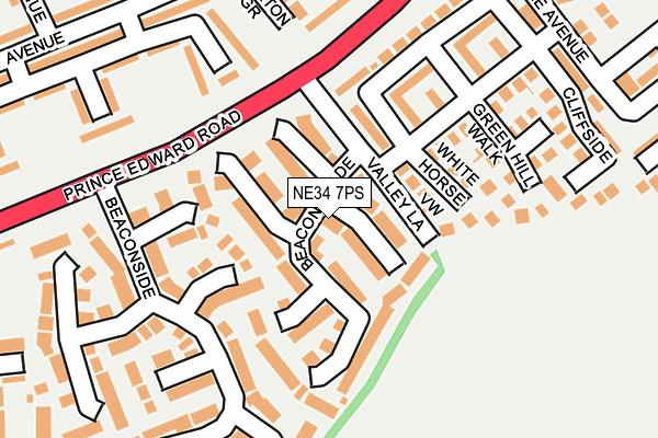 NE34 7PS map - OS OpenMap – Local (Ordnance Survey)