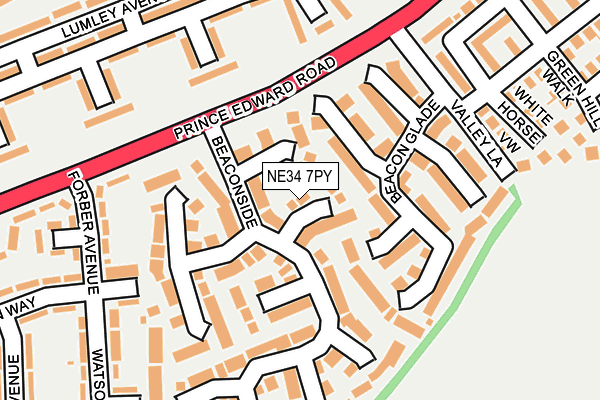 NE34 7PY map - OS OpenMap – Local (Ordnance Survey)