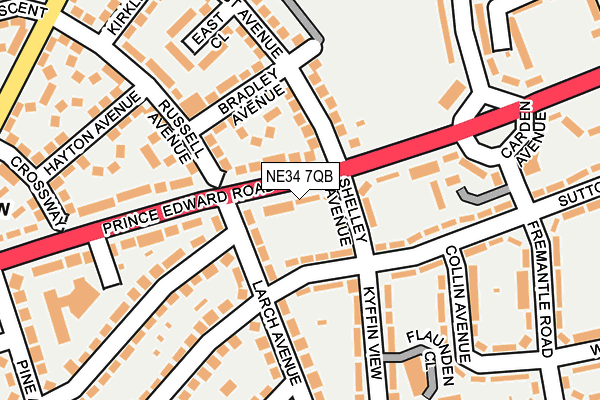 NE34 7QB map - OS OpenMap – Local (Ordnance Survey)