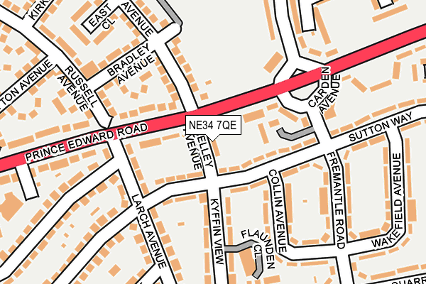 NE34 7QE map - OS OpenMap – Local (Ordnance Survey)