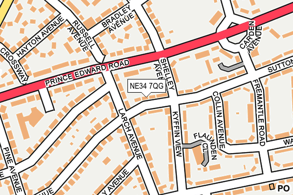 NE34 7QG map - OS OpenMap – Local (Ordnance Survey)