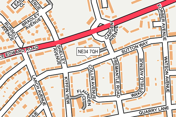 NE34 7QH map - OS OpenMap – Local (Ordnance Survey)