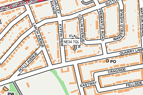 NE34 7QL map - OS OpenMap – Local (Ordnance Survey)