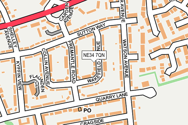 NE34 7QN map - OS OpenMap – Local (Ordnance Survey)