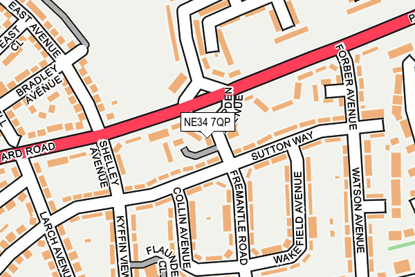 NE34 7QP map - OS OpenMap – Local (Ordnance Survey)