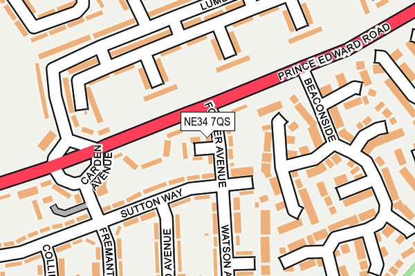 NE34 7QS map - OS OpenMap – Local (Ordnance Survey)