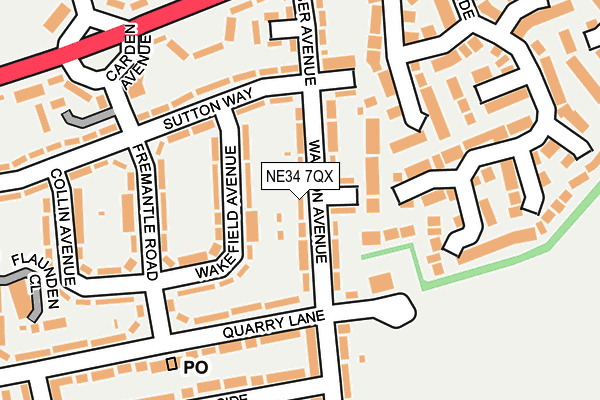NE34 7QX map - OS OpenMap – Local (Ordnance Survey)