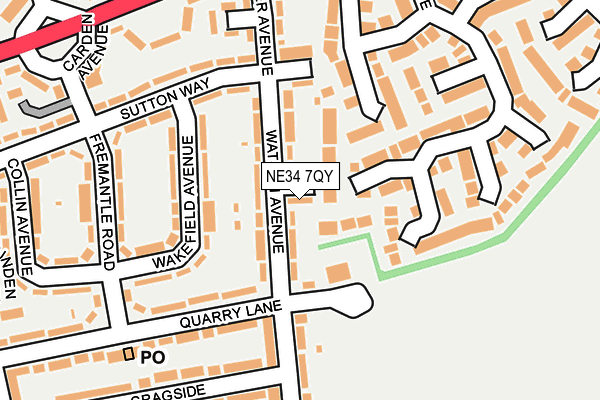 NE34 7QY map - OS OpenMap – Local (Ordnance Survey)