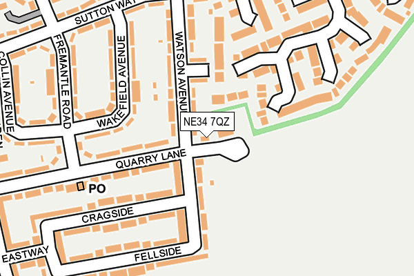 NE34 7QZ map - OS OpenMap – Local (Ordnance Survey)