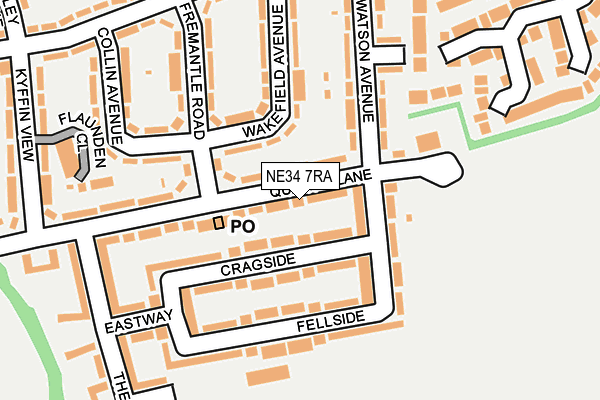 NE34 7RA map - OS OpenMap – Local (Ordnance Survey)