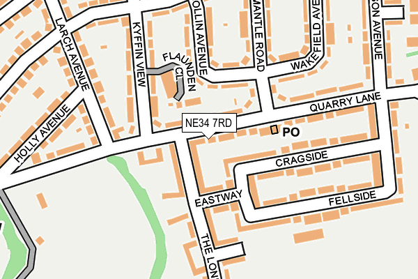 NE34 7RD map - OS OpenMap – Local (Ordnance Survey)