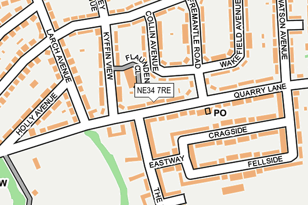 NE34 7RE map - OS OpenMap – Local (Ordnance Survey)