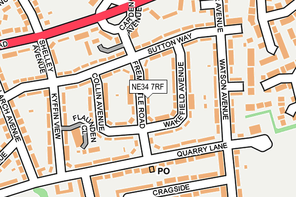 NE34 7RF map - OS OpenMap – Local (Ordnance Survey)