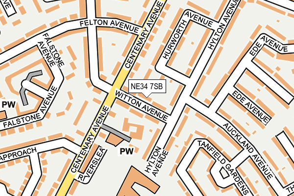 NE34 7SB map - OS OpenMap – Local (Ordnance Survey)