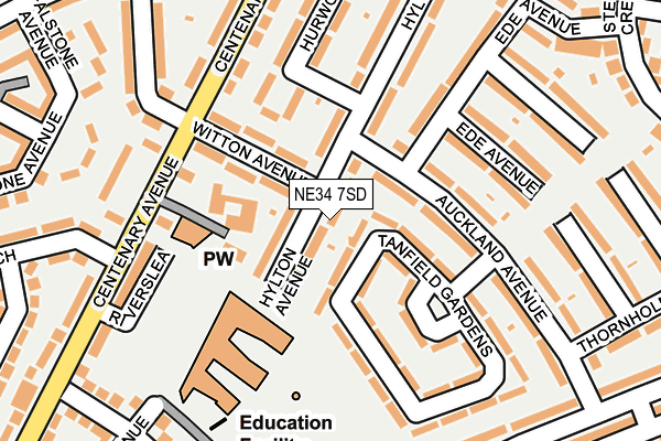 NE34 7SD map - OS OpenMap – Local (Ordnance Survey)