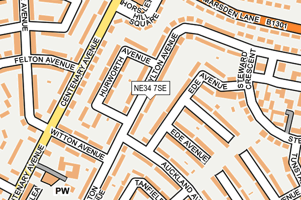 NE34 7SE map - OS OpenMap – Local (Ordnance Survey)