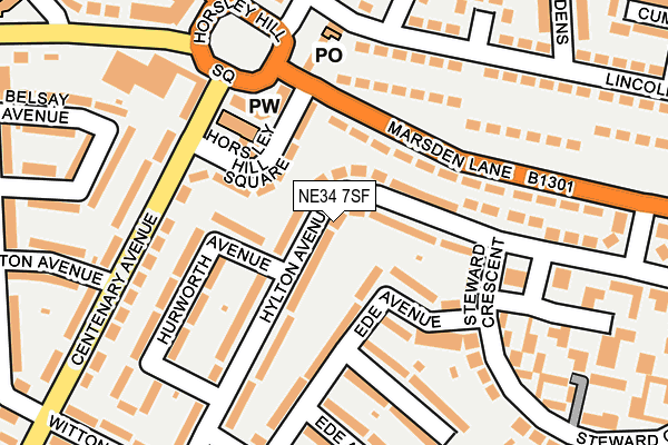 NE34 7SF map - OS OpenMap – Local (Ordnance Survey)
