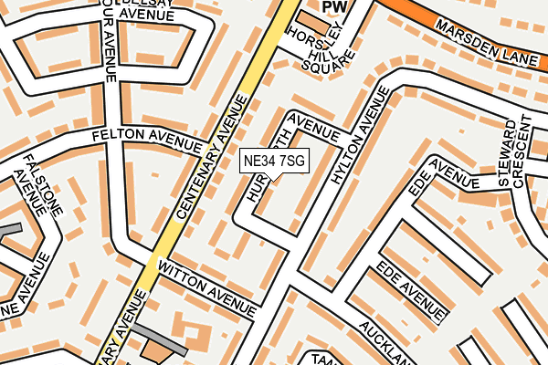 NE34 7SG map - OS OpenMap – Local (Ordnance Survey)