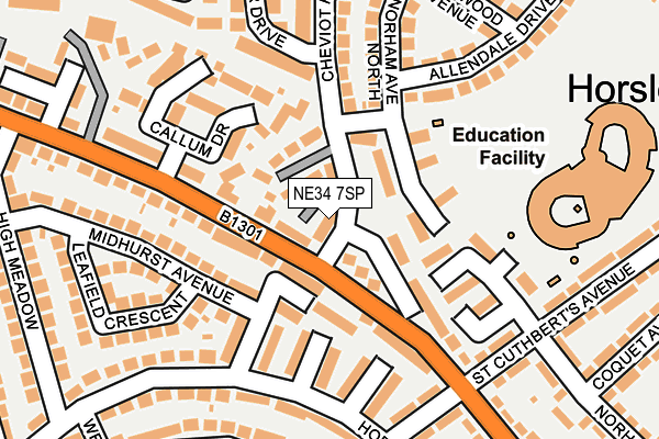 NE34 7SP map - OS OpenMap – Local (Ordnance Survey)