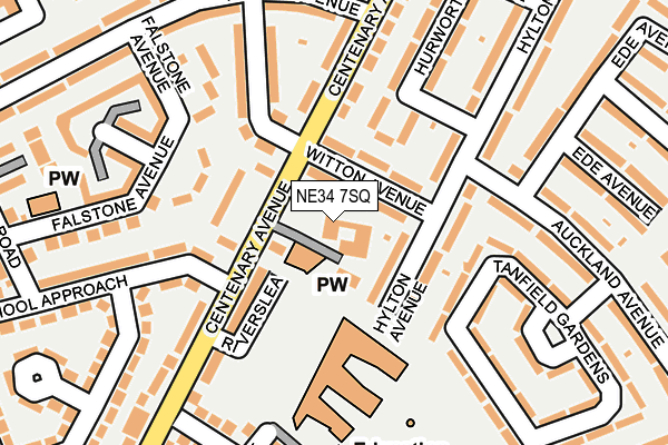 NE34 7SQ map - OS OpenMap – Local (Ordnance Survey)