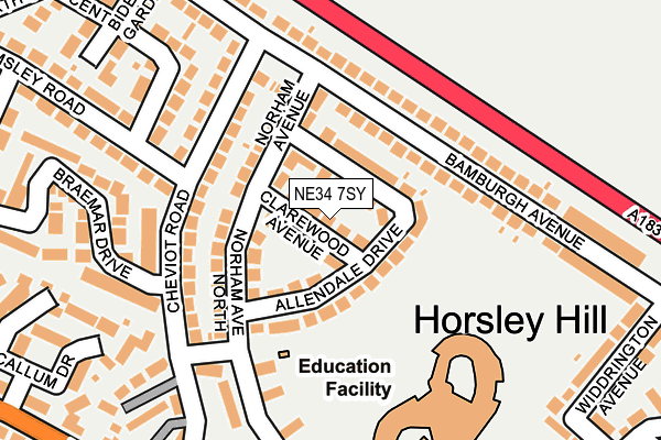 NE34 7SY map - OS OpenMap – Local (Ordnance Survey)