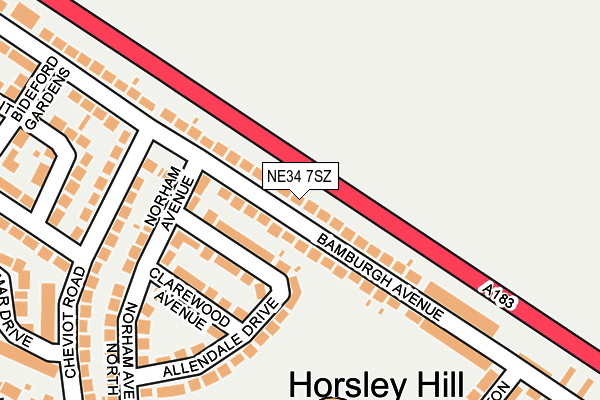 NE34 7SZ map - OS OpenMap – Local (Ordnance Survey)