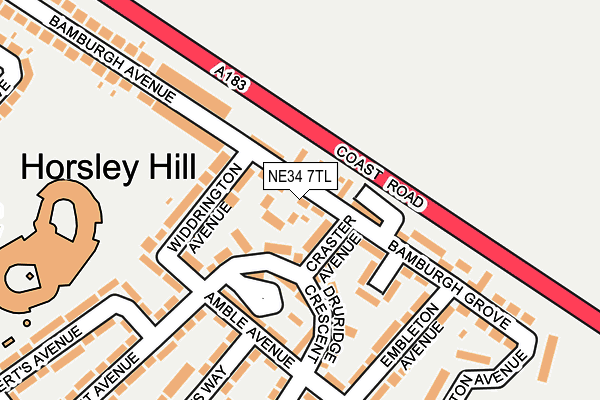 NE34 7TL map - OS OpenMap – Local (Ordnance Survey)