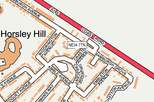 NE34 7TN map - OS OpenMap – Local (Ordnance Survey)
