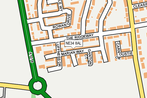 NE34 8AL map - OS OpenMap – Local (Ordnance Survey)