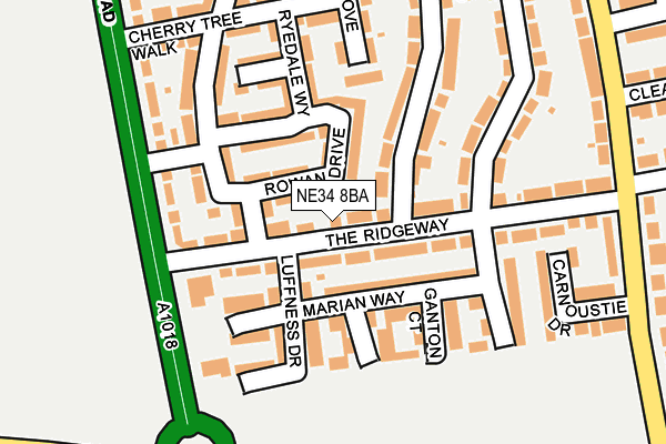 NE34 8BA map - OS OpenMap – Local (Ordnance Survey)