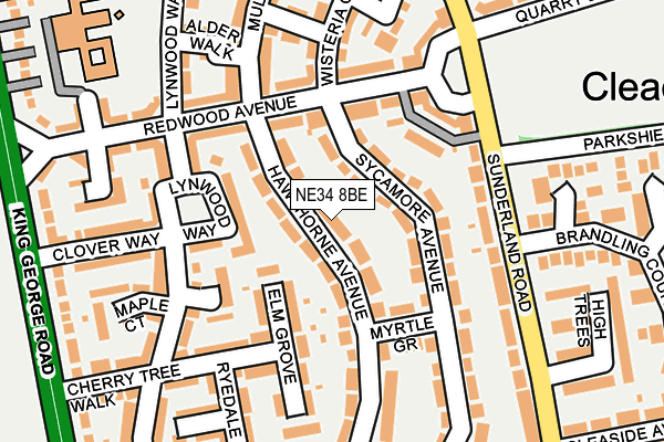 NE34 8BE map - OS OpenMap – Local (Ordnance Survey)