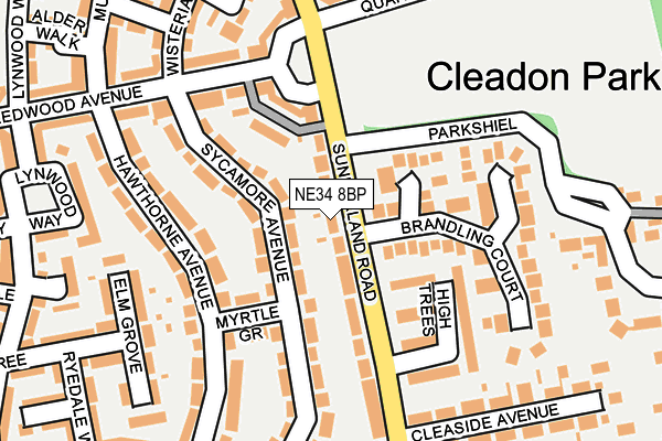 NE34 8BP map - OS OpenMap – Local (Ordnance Survey)