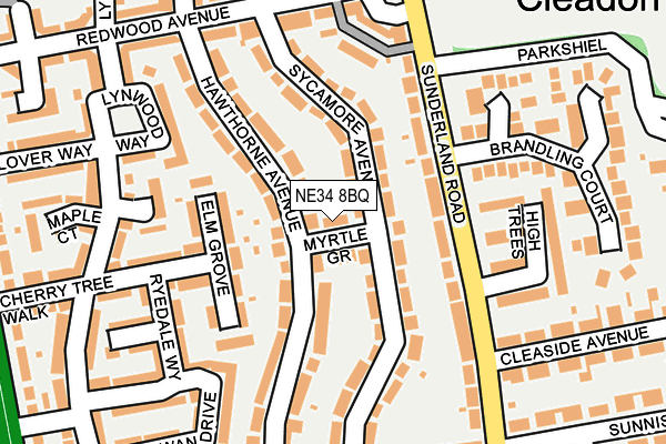 NE34 8BQ map - OS OpenMap – Local (Ordnance Survey)