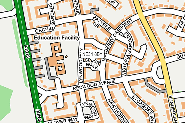 NE34 8BY map - OS OpenMap – Local (Ordnance Survey)