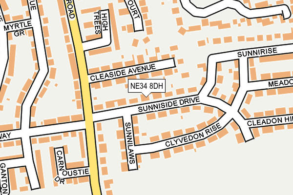 NE34 8DH map - OS OpenMap – Local (Ordnance Survey)