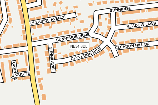 NE34 8DL map - OS OpenMap – Local (Ordnance Survey)