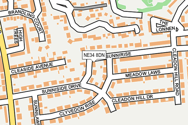 NE34 8DN map - OS OpenMap – Local (Ordnance Survey)
