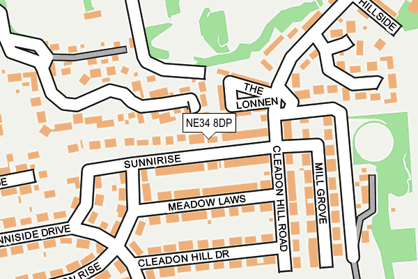 NE34 8DP map - OS OpenMap – Local (Ordnance Survey)