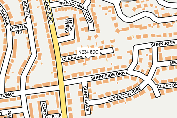 NE34 8DQ map - OS OpenMap – Local (Ordnance Survey)