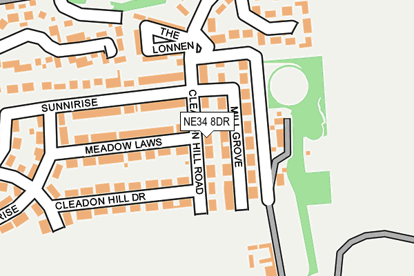 NE34 8DR map - OS OpenMap – Local (Ordnance Survey)